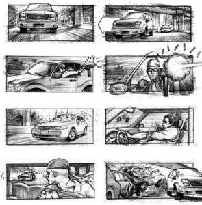 Storyboardsactioncarchasesequence